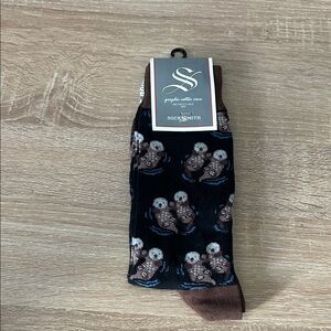 Socksmith Otter Design Casual Socks - Black and Brown